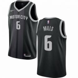 Mens Nike Detroit Pistons 6 Terry Mills Swingman Black NBA Jersey City Edition