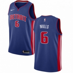 Mens Nike Detroit Pistons 6 Terry Mills Swingman Royal Blue Road NBA Jersey Icon Edition