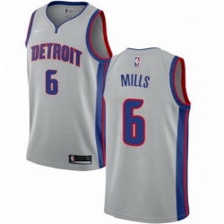 Mens Nike Detroit Pistons 6 Terry Mills Swingman Silver NBA Jersey Statement Edition