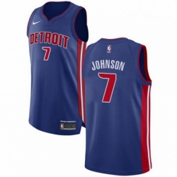Mens Nike Detroit Pistons 7 Stanley Johnson Authentic Royal Blue Road NBA Jersey Icon Edition