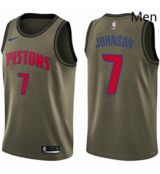 Mens Nike Detroit Pistons 7 Stanley Johnson Swingman Green Salute to Service NBA Jersey