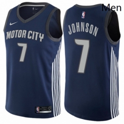 Mens Nike Detroit Pistons 7 Stanley Johnson Swingman Navy Blue NBA Jersey City Edition