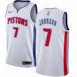 Mens Nike Detroit Pistons 7 Stanley Johnson Swingman White Home NBA Jersey Association Edition