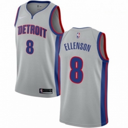 Mens Nike Detroit Pistons 8 Henry Ellenson Swingman Silver NBA Jersey Statement Edition