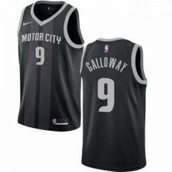 Mens Nike Detroit Pistons 9 Langston Galloway Swingman Black NBA Jersey City Edition 