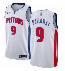 Mens Nike Detroit Pistons 9 Langston Galloway Swingman White Home NBA Jersey Association Edition 