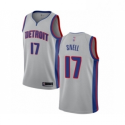 Womens Detroit Pistons 17 Tony Snell Authentic Silver Basketball Jersey Statement Edition 