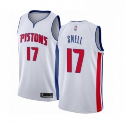 Womens Detroit Pistons 17 Tony Snell Authentic White Basketball Jersey Association Edition 
