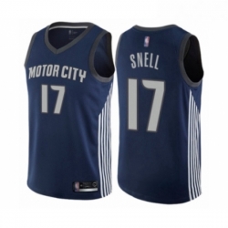 Womens Detroit Pistons 17 Tony Snell Swingman Navy Blue Basketball Jersey City Edition 