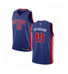 Womens Detroit Pistons 19 Sviatoslav Mykhailiuk Authentic Royal Blue Basketball Jersey Icon Edition 