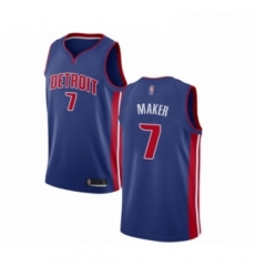 Womens Detroit Pistons 7 Thon Maker Authentic Royal Blue Basketball Jersey Icon Edition 
