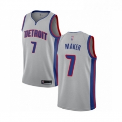 Womens Detroit Pistons 7 Thon Maker Authentic Silver Basketball Jersey Statement Edition 