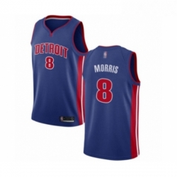 Womens Detroit Pistons 8 Markieff Morris Authentic Royal Blue Basketball Jersey Icon Edition 
