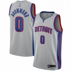 Womens Nike Detroit Pistons 0 Andre Drummond Authentic Silver NBA Jersey Statement Edition