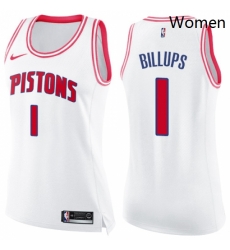 Womens Nike Detroit Pistons 1 Chauncey Billups Swingman WhitePink Fashion NBA Jersey