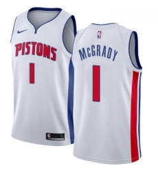 Womens Nike Detroit Pistons 1 Tracy McGrady Swingman White Home NBA Jersey Association Edition