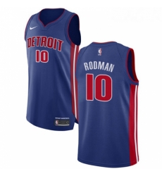 Womens Nike Detroit Pistons 10 Dennis Rodman Authentic Royal Blue Road NBA Jersey Icon Edition