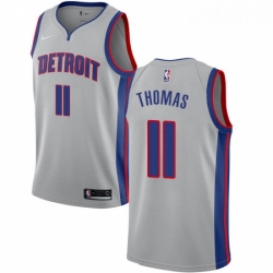 Womens Nike Detroit Pistons 11 Isiah Thomas Authentic Silver NBA Jersey Statement Edition