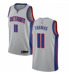Womens Nike Detroit Pistons 11 Isiah Thomas Swingman Silver NBA Jersey Statement Edition