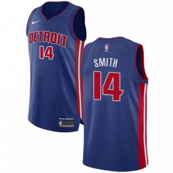 Womens Nike Detroit Pistons 14 Ish Smith Authentic Royal Blue Road NBA Jersey Icon Edition