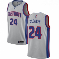 Womens Nike Detroit Pistons 24 Mateen Cleaves Authentic Silver NBA Jersey Statement Edition