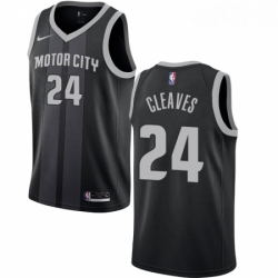 Womens Nike Detroit Pistons 24 Mateen Cleaves Swingman Black NBA Jersey City Edition