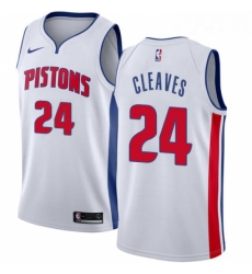 Womens Nike Detroit Pistons 24 Mateen Cleaves Swingman White Home NBA Jersey Association Edition