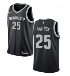 Womens Nike Detroit Pistons 25 Reggie Bullock Swingman Black NBA Jersey City Edition 