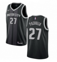 Womens Nike Detroit Pistons 27 Zaza Pachulia Swingman Black NBA Jersey City Edition 