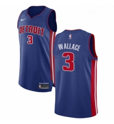 Womens Nike Detroit Pistons 3 Ben Wallace Authentic Royal Blue Road NBA Jersey Icon Edition