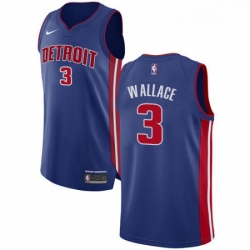Womens Nike Detroit Pistons 3 Ben Wallace Authentic Royal Blue Road NBA Jersey Icon Edition