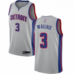 Womens Nike Detroit Pistons 3 Ben Wallace Authentic Silver NBA Jersey Statement Edition