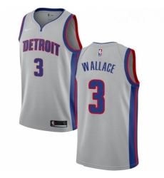 Womens Nike Detroit Pistons 3 Ben Wallace Swingman Silver NBA Jersey Statement Edition