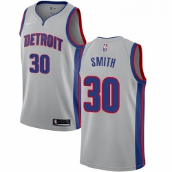 Womens Nike Detroit Pistons 30 Joe Smith Authentic Silver NBA Jersey Statement Edition