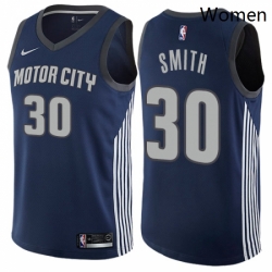 Womens Nike Detroit Pistons 30 Joe Smith Swingman Navy Blue NBA Jersey City Edition