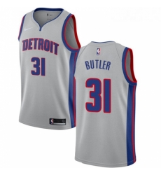 Womens Nike Detroit Pistons 31 Caron Butler Swingman Silver NBA Jersey Statement Edition