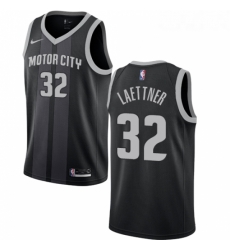 Womens Nike Detroit Pistons 32 Christian Laettner Swingman Black NBA Jersey City Edition