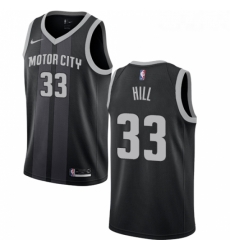 Womens Nike Detroit Pistons 33 Grant Hill Swingman Black NBA Jersey City Edition