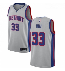 Womens Nike Detroit Pistons 33 Grant Hill Swingman Silver NBA Jersey Statement Edition