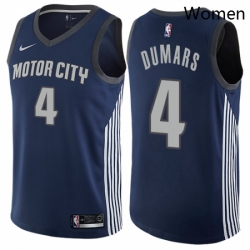 Womens Nike Detroit Pistons 4 Joe Dumars Swingman Navy Blue NBA Jersey City Edition