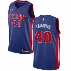 Womens Nike Detroit Pistons 40 Bill Laimbeer Swingman Royal Blue Road NBA Jersey Icon Edition