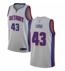 Womens Nike Detroit Pistons 43 Grant Long Authentic Silver NBA Jersey Statement Edition