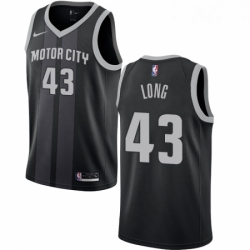 Womens Nike Detroit Pistons 43 Grant Long Swingman Black NBA Jersey City Edition
