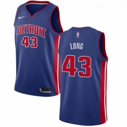 Womens Nike Detroit Pistons 43 Grant Long Swingman Royal Blue Road NBA Jersey Icon Edition