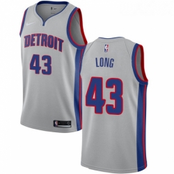 Womens Nike Detroit Pistons 43 Grant Long Swingman Silver NBA Jersey Statement Edition