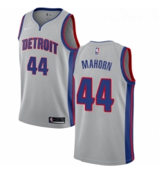 Womens Nike Detroit Pistons 44 Rick Mahorn Authentic Silver NBA Jersey Statement Edition