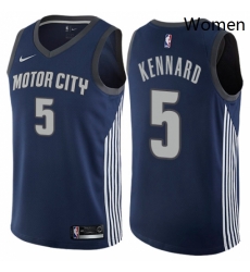 Womens Nike Detroit Pistons 5 Luke Kennard Swingman Navy Blue NBA Jersey City Edition 