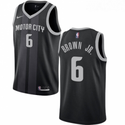 Womens Nike Detroit Pistons 6 Bruce Brown Jr Swingman Black NBA Jersey City Edition 