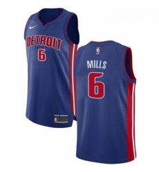 Womens Nike Detroit Pistons 6 Terry Mills Authentic Royal Blue Road NBA Jersey Icon Edition