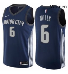 Womens Nike Detroit Pistons 6 Terry Mills Swingman Navy Blue NBA Jersey City Edition